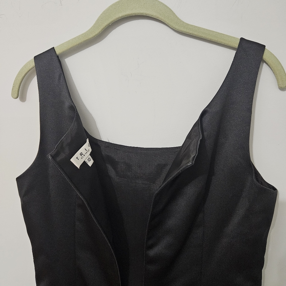 TRIO NY Black Sleeveless Sheath Dress Size 10 Classic Cocktail Little Black - Picture 8 of 13